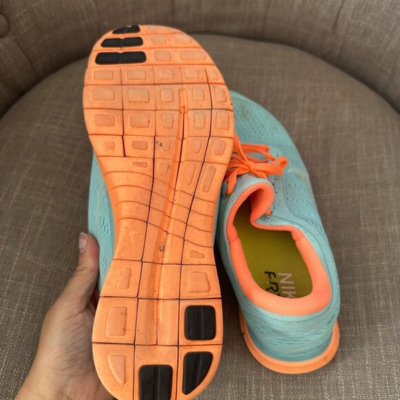 Nike Free 3.0 Sneakers Womens Sz 9.5 Teal Orange Athletic Running Shoes - Picture 10 of 10